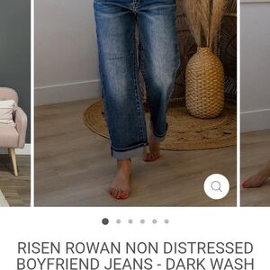 Risen Rowan Boyfriend Jeans in Dark Blue Wash